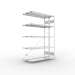 Anbauregal 2-zeilig, Rahmen zerlegt HxLxT 2000x1300x300 mm, verzinkt Meta Clip S3 DAR 230/1100 kg 2x5 Böden
