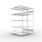 Anbauregal 2-zeilig, Rahmen zerlegt HxLxT 2000x1300x600 mm, verzinkt Meta Clip S3 DAR 230/1100 kg 2x5 Böden