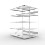 Anbauregal 2-zeilig, Rahmen zerlegt HxLxT 2000x1300x800 mm, verzinkt Meta Clip S3 DAR 230/1100 kg 2x5 Böden