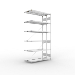 Anbauregal 2-zeilig, Rahmen zerlegt HxLxT 2500x1300x300 mm, verzinkt Meta Clip S3 DAR 230/1650 kg 2x6 Böden