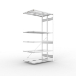Anbauregal 2-zeilig, Rahmen zerlegt HxLxT 2500x1300x400 mm, verzinkt Meta Clip S3 DAR 230/1650 kg 2x6 Böden