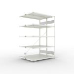 Anbauregal 2-zeilig, Rahmen zerlegt HxLxT 2000x1300x500 mm, grau RAL 7035 Meta Clip S3 DAR 230/1100 kg 2x5 Böden