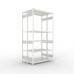 Anbauregal 2-zeilig, Rahmen zerlegt HxLxT 2500x1300x400 mm, grau RAL 7035 Meta Clip S3 DAR 230/1650 kg 2x6 Böden