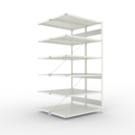 Anbauregal 2-zeilig, Rahmen zerlegt HxLxT 2500x1300x600 mm, grau RAL 7035 Meta Clip S3 DAR 230/1650 kg 2x6 Böden