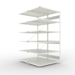 Aanbouwrekken, 2 rijen, frame gedemonteerd HxBxD 2500x1300x800 mm, grijs RAL 7035 Meta Clip S3 DAR 230/1650 kg 2x6 legplanken