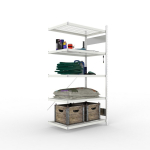 Aanbouwrek met draadgaasplanken HxLxD 2000x1000x600 mm, gegalvaniseerd Meta S3 150 Clip GR 1100 kg, 5 legplanken