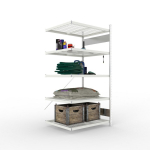 Aanbouwrek met draadgaasplanken HxLxD 2000x1000x800 mm, gegalvaniseerd Meta S3 150 Clip GR 1100 kg, 5 legplanken