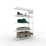Aanbouwrek met draadgaasplanken HxLxD 2000x1300x400 mm, gegalvaniseerd Meta S3 150 Clip GR 1100 kg, 5 legplanken