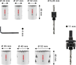 Lochsägen-Set mit Gewinde 24/ 27/ 32/ 35/ 40/ 52 x 40 mm Bosch 2.608.594.614
