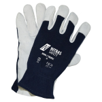 Handschuhe, Nappaleder grau/dkblau, Textilrücken, EN 388 Nitras Tropic 8900