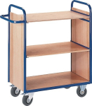 Tischwagen 3 Lädeflächen LxB 1000x500 mm enzianblau RAL5010 Trgf.150 kg, VARIOfit