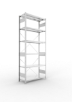 Grundregal 1-zeilig, Rahmen vorgefertigt HxLxT 2500x1000x400 mm, verzinkt Meta Clip GR 330/2400 kg 6 Böden