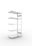 Anbauregal 1-zeilig, Rahmen vorgefertigt HxLxT 2000x1000x500 mm, verzinkt Meta Clip AR 330/1650 kg 5 Böden