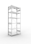 Grundregal 1-zeilig, Rahmen vorgefertigt HxLxT 2500x1000x500 mm, verzinkt Meta Clip GR 330/2400 kg 6 Böden