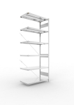Anbauregal 1-zeilig, Rahmen vorgefertigt HxLxT 2500x1000x500 mm, verzinkt Meta Clip AR 330/2400 kg 6 Böden