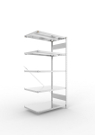 Anbauregal 1-zeilig, Rahmen vorgefertigt HxLxT 2000x1000x600 mm, verzinkt Meta Clip AR 330/1650 kg 5 Böden