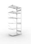 Anbauregal 1-zeilig, Rahmen vorgefertigt HxLxT 2500x1000x600 mm, verzinkt Meta Clip AR 330/2400 kg 6 Böden