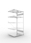 Anbauregal 1-zeilig, Rahmen vorgefertigt HxLxT 2000x1000x800 mm, verzinkt Meta Clip AR 330/1650 kg 5 Böden