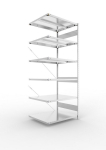 Anbauregal 1-zeilig, Rahmen vorgefertigt HxLxT 2500x1000x800 mm, verzinkt Meta Clip AR 330/2400 kg 6 Böden