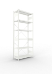 Grundregal 1-zeilig, Rahmen vorgefertigt HxLxT 2500x1000x400 mm, grau RAL 7035 Meta Clip GR 330/2400 kg 6 Böden