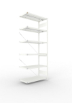 Anbauregal 1-zeilig, Rahmen vorgefertigt HxLxT 2500x1000x500 mm, grau RAL 7035 Meta Clip AR 330/2400 kg 6 Böden