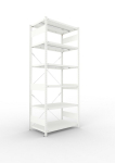 Grundregal 1-zeilig, Rahmen vorgefertigt HxLxT 2500x1000x600 mm, grau RAL 7035 Meta Clip GR 330/2400 kg 6 Böden
