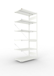 Anbauregal 1-zeilig, Rahmen vorgefertigt HxLxT 2500x1000x600 mm, grau RAL 7035 Meta Clip AR 330/2400 kg 6 Böden