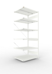 Anbauregal 1-zeilig, Rahmen vorgefertigt HxLxT 2500x1000x800 mm, grau RAL 7035 Meta Clip AR 330/2400 kg 6 Böden
