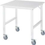 Arbeitstisch Platte Melamin Gestell lichtgrau, RAL7035 B1000xT1000xH910-1230 mm, Rau