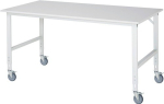 Arbeitstisch Platte Melamin Gestell lichtgrau, RAL7035 B2000xT1000xH910-1230 mm, Rau