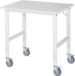 Arbeitstisch Platte Melamin Gestell lichtgrau, RAL7035 B1000xT800xH910-1230 mm, Rau