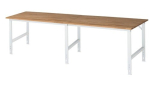 Arbeitstisch Platte Buche-Massiv Gestell lichtgrau, RAL 7035 B3000xT1000xH760-1080 mm, Rau
