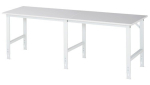 Arbeitstisch Platte Melamin Gestell lichtgrau, RAL 7035 B2500xT800xH760-1080 mm, Rau