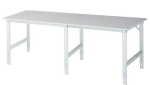 Arbeitstisch Platte Melamin Gestell lichtgrau, RAL 7035 B2500xT1000xH760-1080 mm, Rau