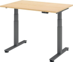 Schreibtisch elektrisch höhenverstellbar HxBxT 630-1270x2000x1200 mm, graphit Winkelform rechts/links, Teda