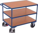 Tischwagen 3 Lädeflächen LxB 700x1000 mm enzianblau RAL5010 Trgf.500 kg, VARIOfit