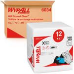 Reinigingsdoekjes, 1-laags, herbruikbaar wit, 1/4-gevouwen, 12-pack à 76 doekjes WypAll X60 General Clean 6034