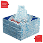 Reinigingsdoekjes, 1-laags, herbruikbaar blauw, 1/4 gevouwen, 8 verpakkingen van elk 30 WypAll X80 Plus Critical Clean 19139