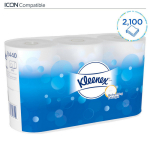 Toilettenpapier 3-lagig standard weiß, Beutel 6 Pack je 6 RO á 350 Blatt Kleenex 8440