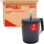Dispenser voor toiletpapier op rol, draagbaar Zwart kunststof, centrale afname WypAll Reach 6221