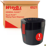 Dispenser voor rolpapier Zwart kunststof, centrale afname WypAll Reach Plus 6521