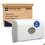 Spender für Toilettenpapier doppelt Kunststoff weiß, Mini Aquarius Twin Mini Jumbo 6947