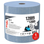 Doekjes, 2-laags, slijtvast blauw, grote rol van 450 doekjes WypAll X90 Power Clean 12889
