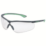 Schutzbrille kratzfest, beschlagfrei PC Gläser farblos, Rahmen grau/ grün uvex sportstyle planet sv ext. 9193395