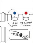Crimpeinsatz 0,5-1,5+1,5-2,5 mm², für isolierte Kab. Gedore 8140-02