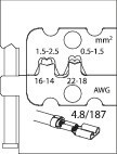Crimp insert for blade receptacles Gedore