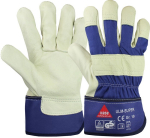 Arbeitshandschuhe, gummierte Stulpe Gr. Narbenleder blau/natur Ulm-Super