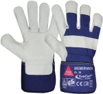 Handschuhe, Vollfutter Rindnarbenleder, natur/blau Bremerhaven SeaCell