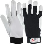Handschuhe, Klettverschluss Ziegennappaleder natur/schwarz Power Grip II