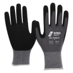 Handschuhe, Strick Stretchgewebe Spezialbesch., grau/sw, EN 388 Nitras Flexible Fit 8800